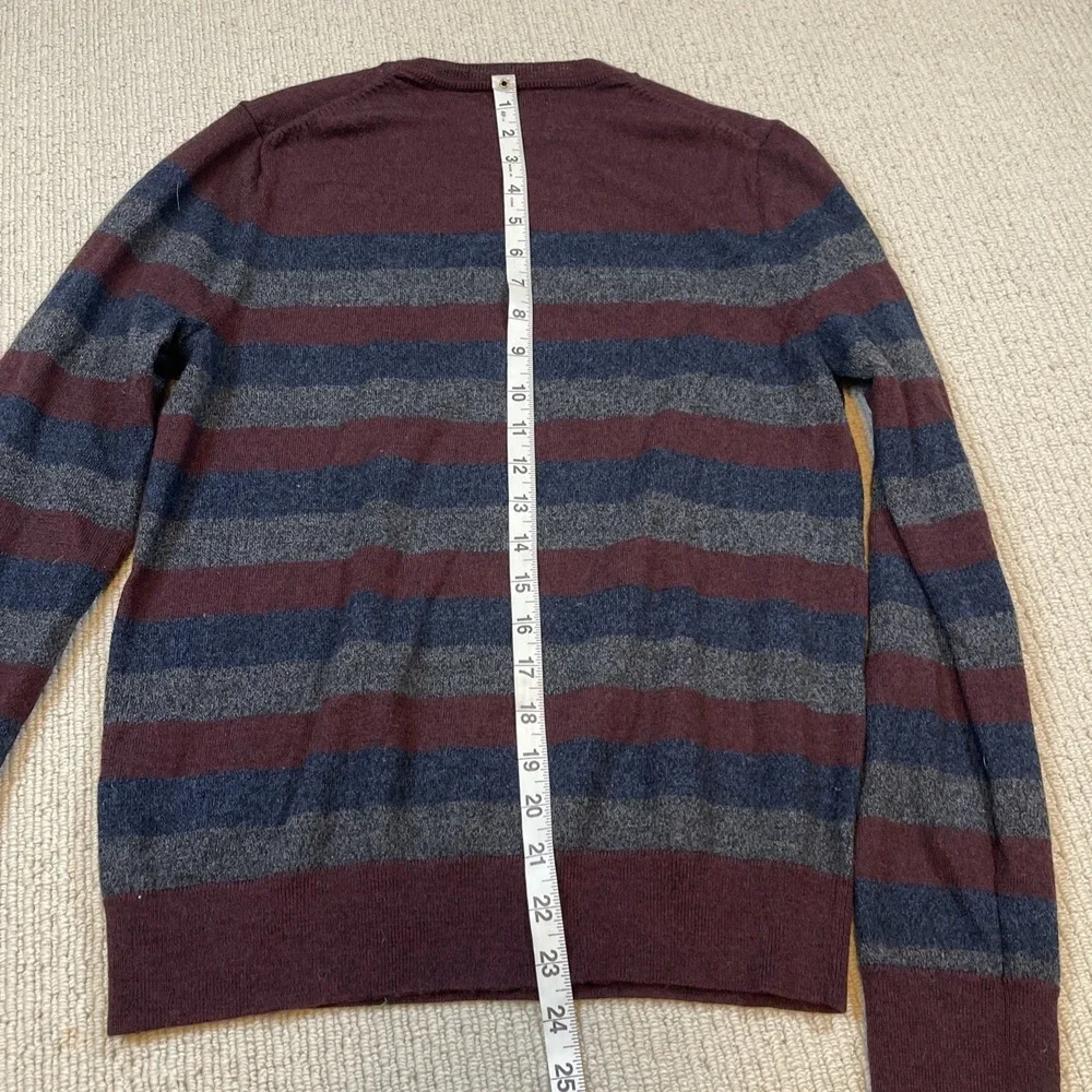 Banana Republic Sweater Mens Medium Striped Merino Wool Knit Crewneck Pullover